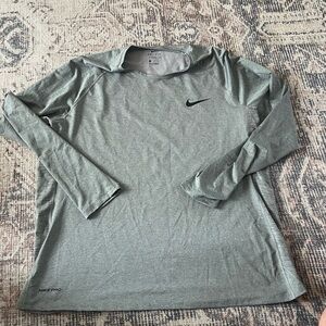 Nike Pro Slim Fit Long Sleeve Training Shirt Gray Mens XXL